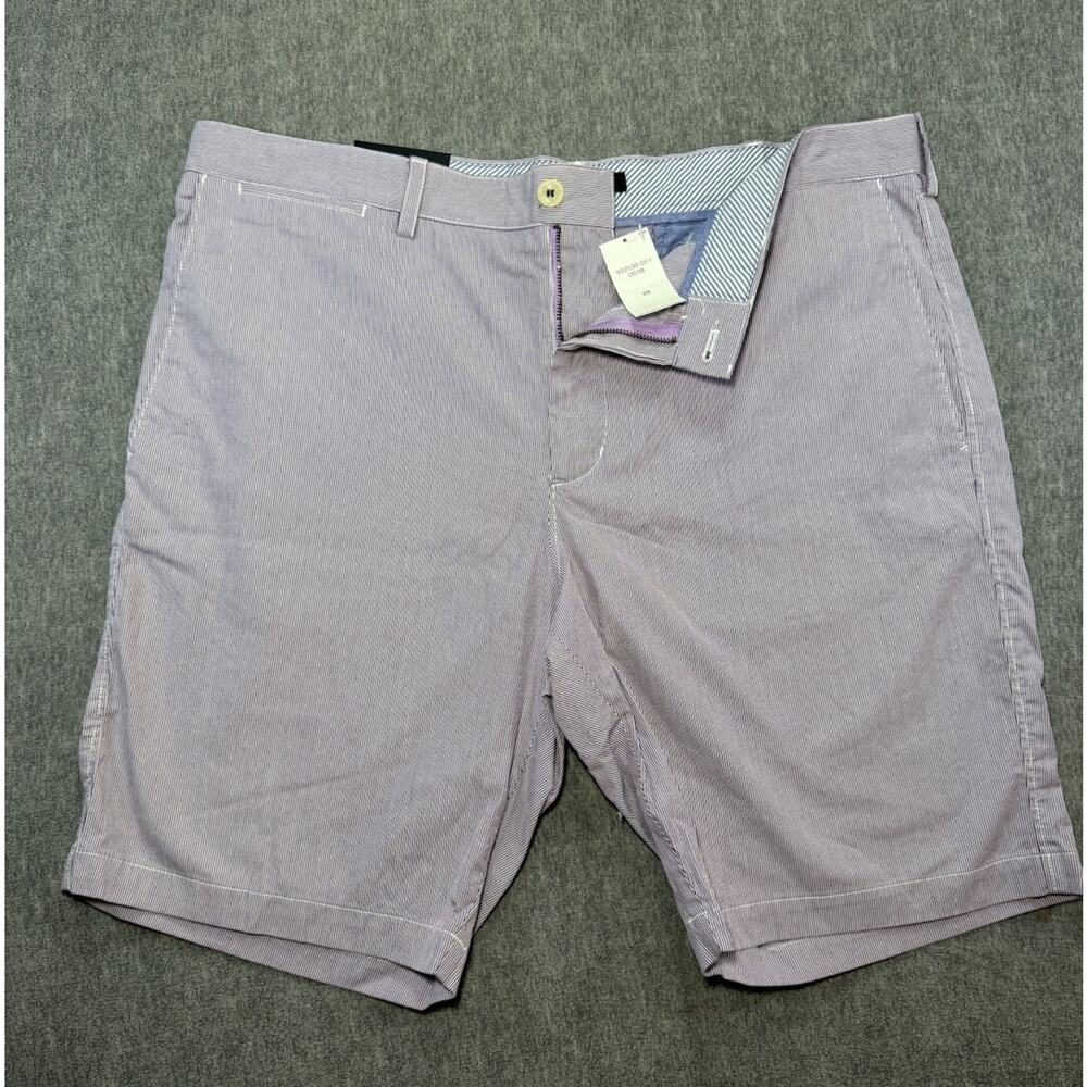 NEW Banana Republic Men’s Aiden Slim Fit Shorts - Size38/Purple, White Striped